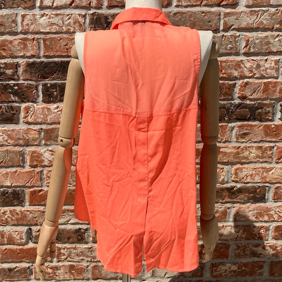 American Eagle Outfitters 🦅 orange sleeveless collared button down top / M /EUC - Picture 17 of 17